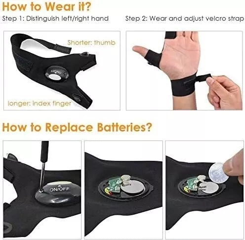 Guantes Con Luz Led Impermeable
